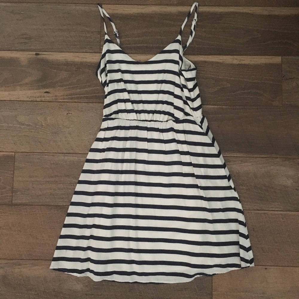 Lauren Conrad Navy and White Striped Dress
